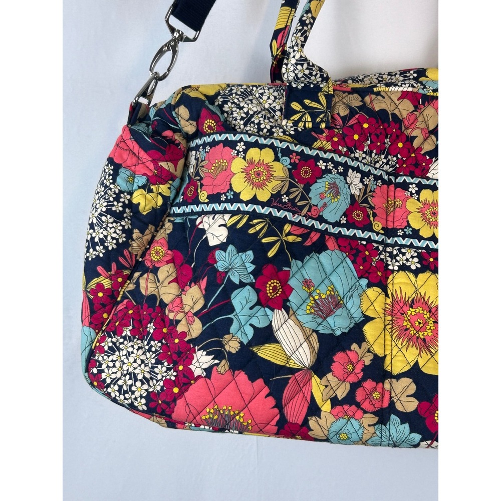 Vera Bradley Duffel Bag Women Large Multicolor Excellent Floral Quilted Travel - Picture 3 of 13